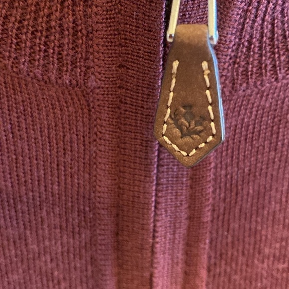 Donald Ross Sportswear 1/4 Zip Extra Fine Merino Wool Sweater Vest Burgundy L - Picture 1 of 8